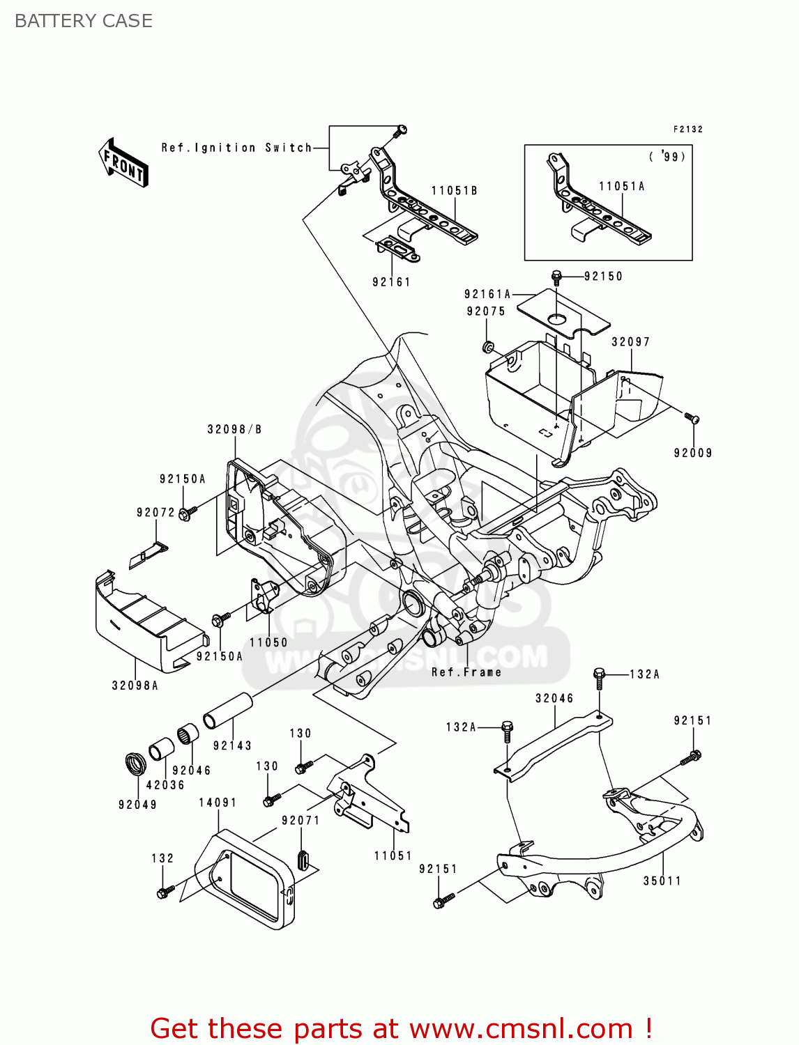 BATTERY CASE VN1500J2 VULCAN 1500 DRIFTER 2000 USA CALIFORNIA CANADA