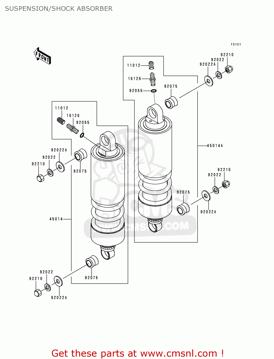 SUSPENSION/SHOCK ABSORBER VN1500J2 VULCAN 1500 DRIFTER 2000 USA CALIFORNIA CANADA