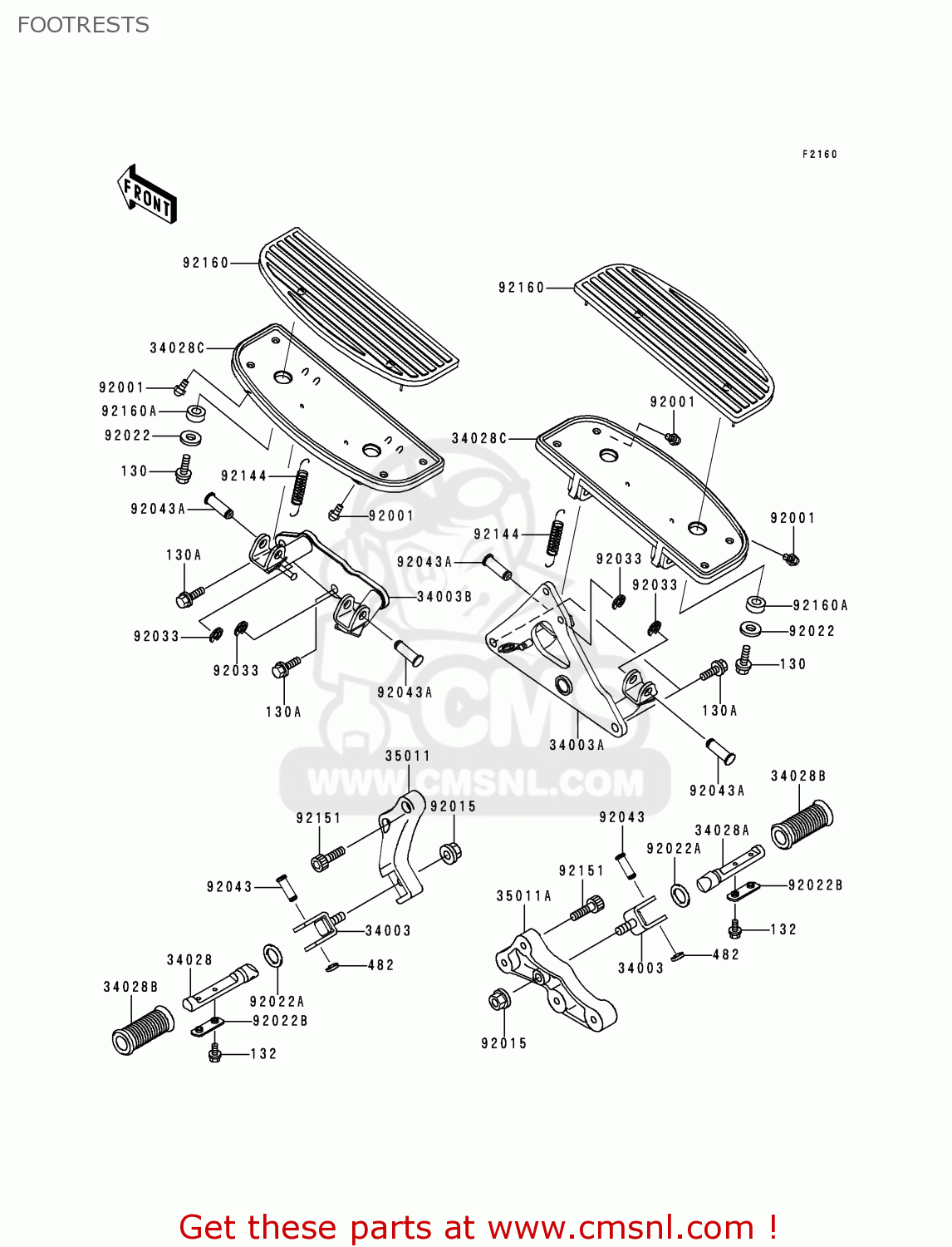FOOTRESTS VN1500J2 VULCAN 1500 DRIFTER 2000 USA CALIFORNIA CANADA