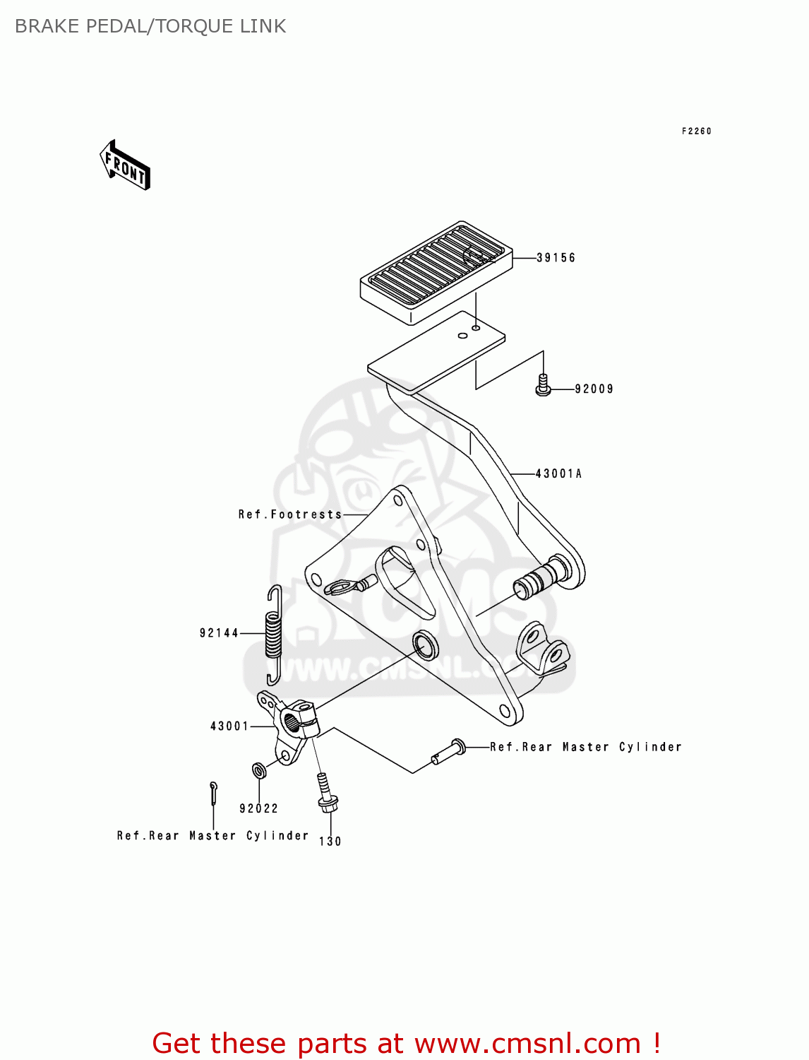 BRAKE PEDAL/TORQUE LINK VN1500J2 VULCAN 1500 DRIFTER 2000 USA CALIFORNIA CANADA
