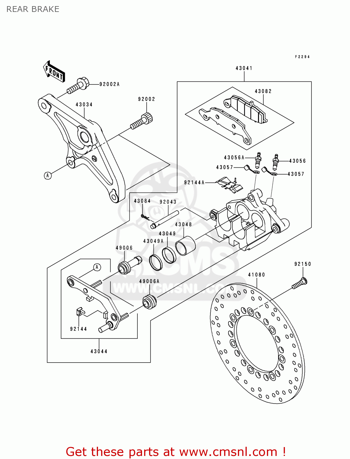 REAR BRAKE VN1500J2 VULCAN 1500 DRIFTER 2000 USA CALIFORNIA CANADA