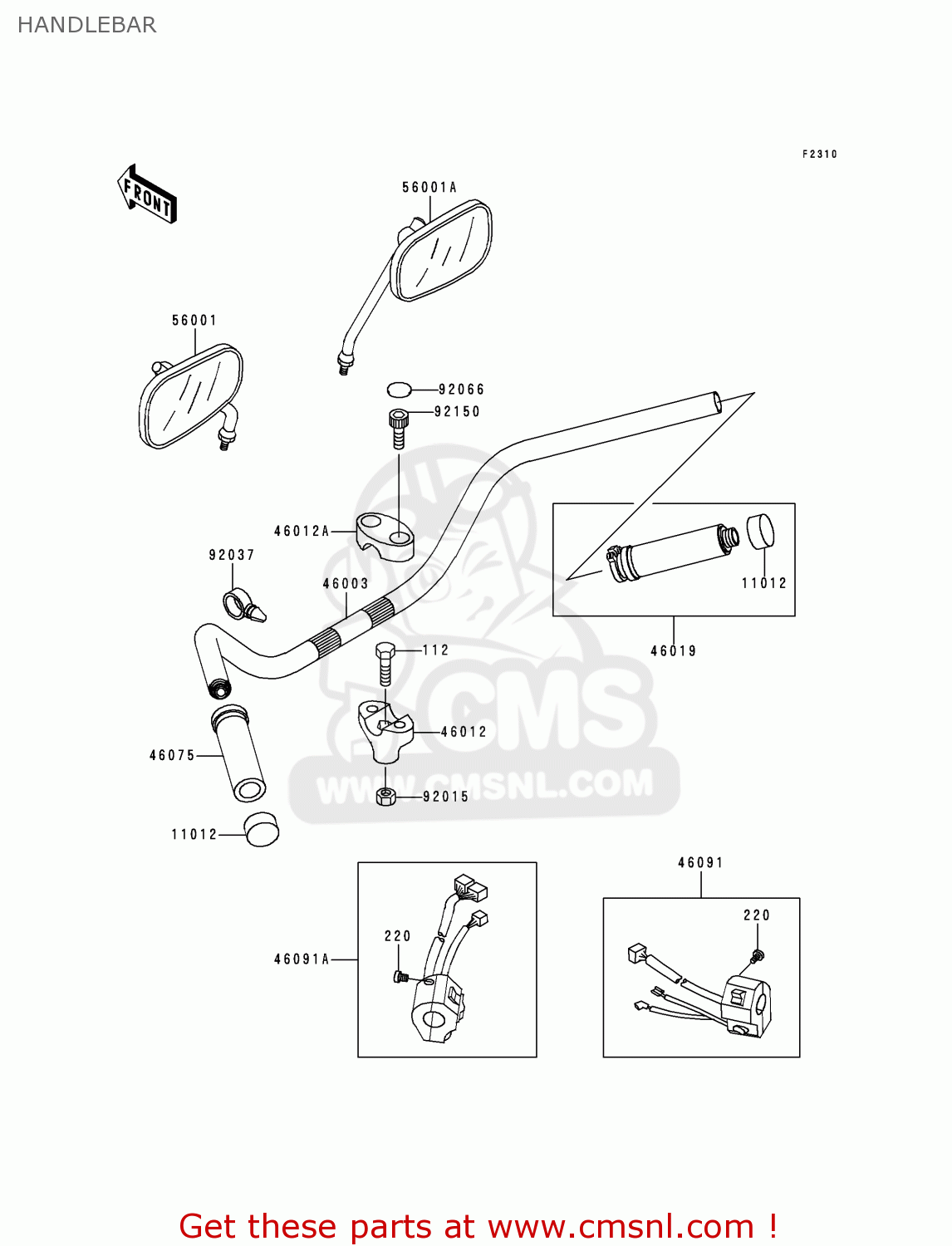 HANDLEBAR VN1500J2 VULCAN 1500 DRIFTER 2000 USA CALIFORNIA CANADA