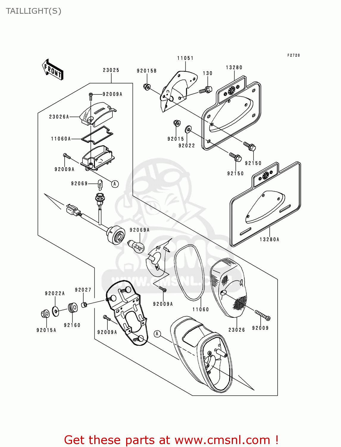 TAILLIGHT(S) VN1500J2 VULCAN 1500 DRIFTER 2000 USA CALIFORNIA CANADA