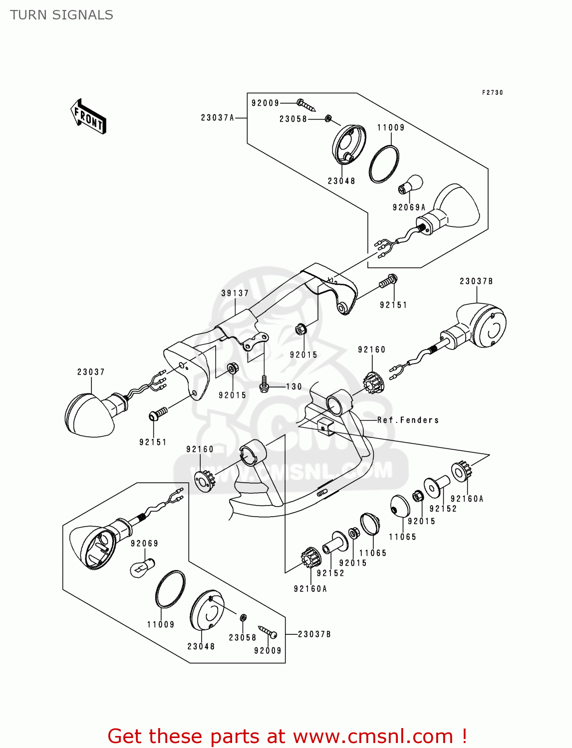 TURN SIGNALS VN1500J2 VULCAN 1500 DRIFTER 2000 USA CALIFORNIA CANADA