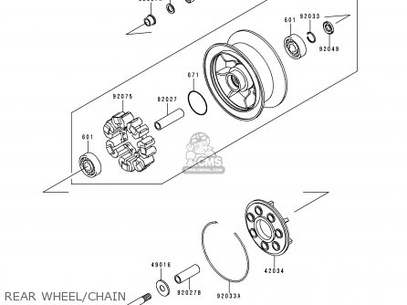 REAR WHEEL/CHAIN - VN1500J2 VULCAN 1500 DRIFTER 2000 USA CALIFORNIA CANADA