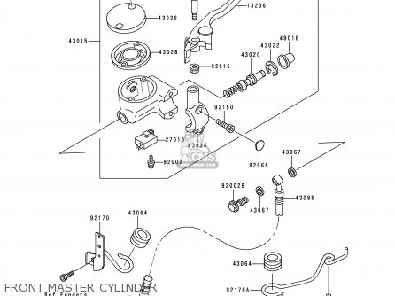 FRONT MASTER CYLINDER - VN1500J2 VULCAN 1500 DRIFTER 2000 USA CALIFORNIA CANADA