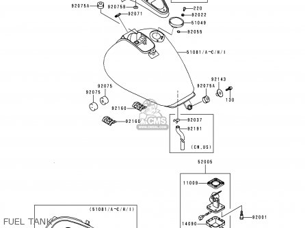 FUEL TANK - VN1500J2 VULCAN 1500 DRIFTER 2000 USA CALIFORNIA CANADA