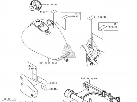 LABELS - VN1500J2 VULCAN 1500 DRIFTER 2000 USA CALIFORNIA CANADA
