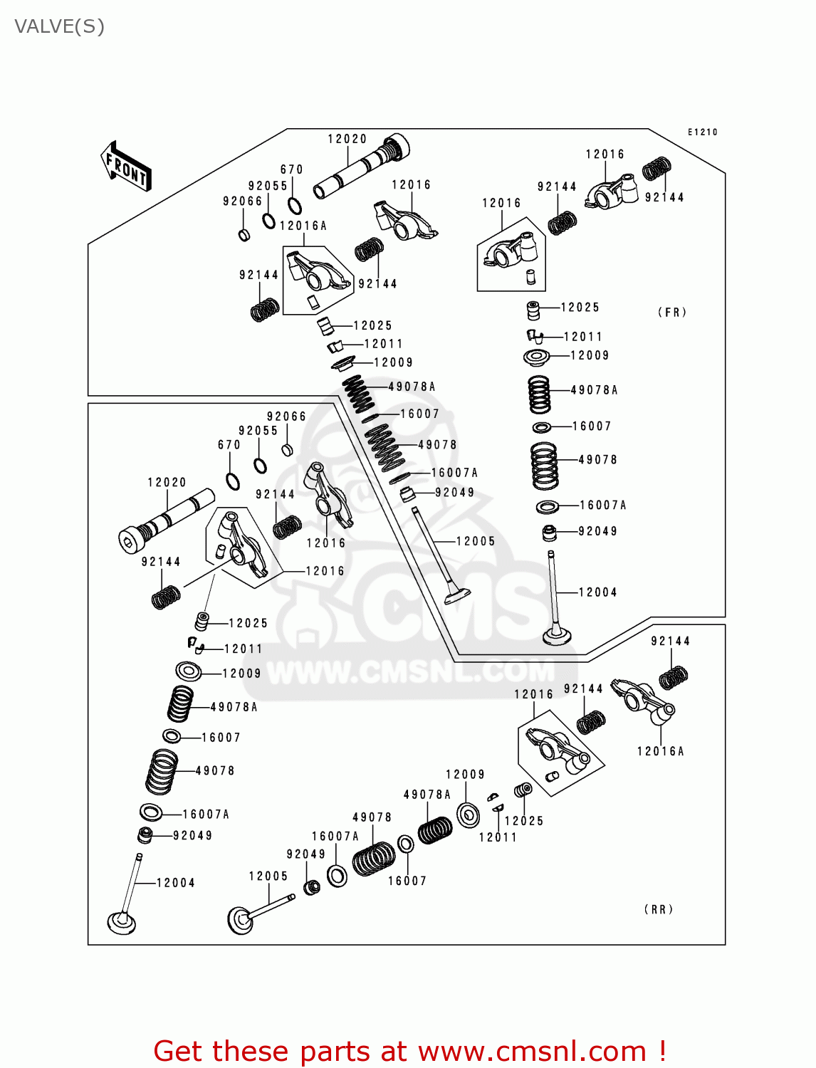 VALVE(S) VN1500L1 VULCAN 1500 NOMAD FI 2000 USA CALIFORNIA CANADA