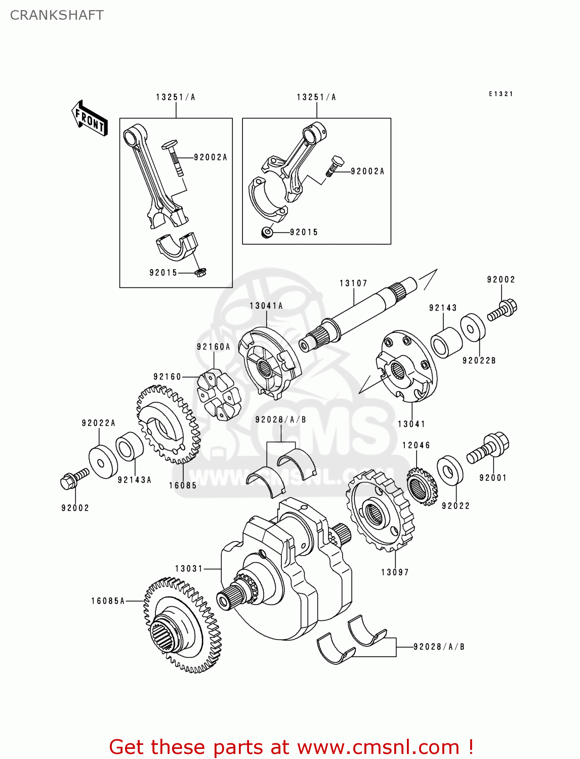 CRANKSHAFT VN1500L1 VULCAN 1500 NOMAD FI 2000 USA CALIFORNIA CANADA