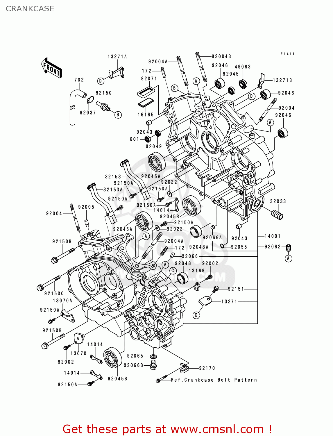 CRANKCASE VN1500L1 VULCAN 1500 NOMAD FI 2000 USA CALIFORNIA CANADA