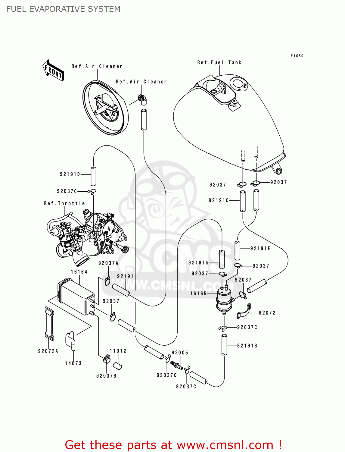FUEL EVAPORATIVE SYSTEM VN1500L1 VULCAN 1500 NOMAD FI 2000 USA CALIFORNIA CANADA