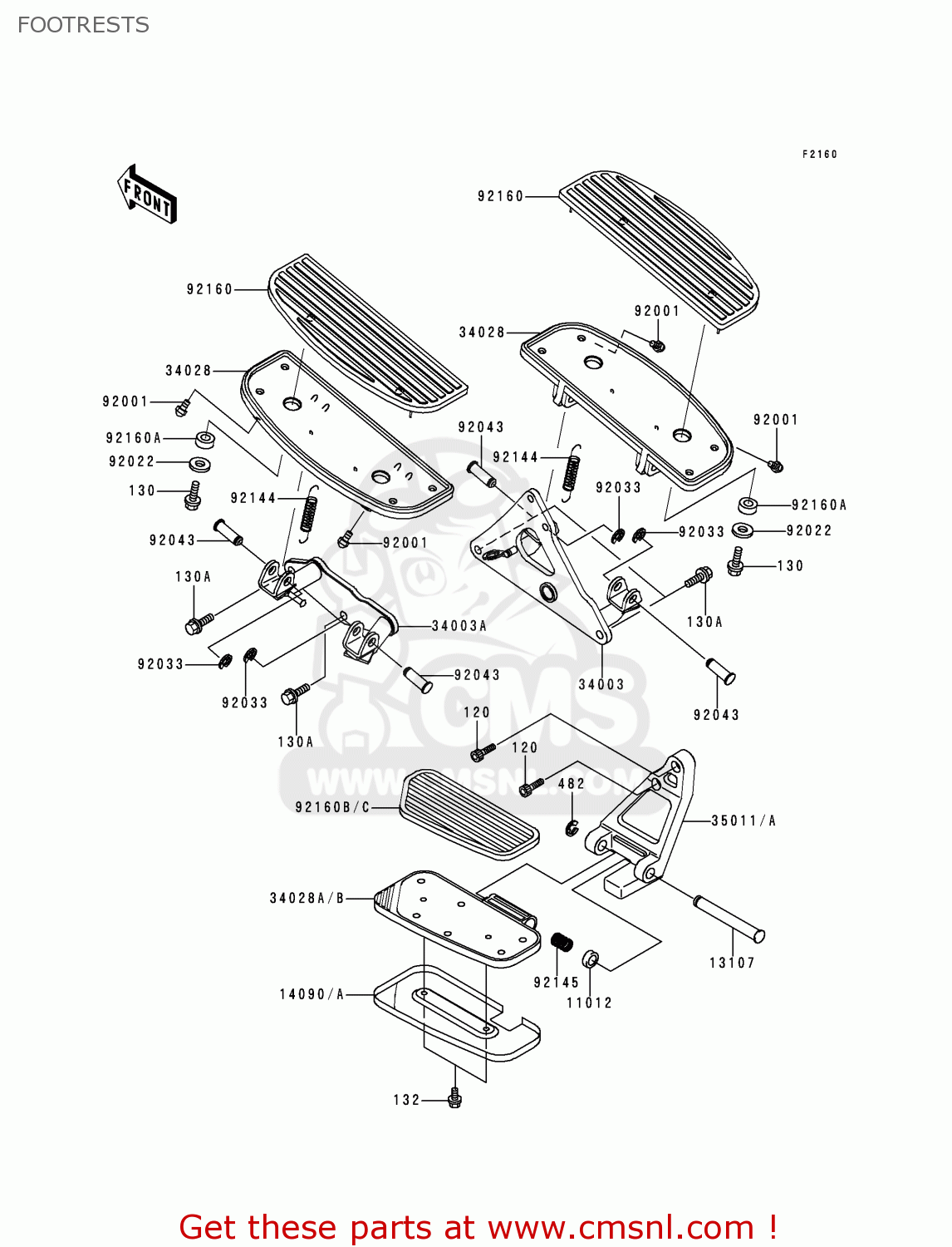 FOOTRESTS VN1500L1 VULCAN 1500 NOMAD FI 2000 USA CALIFORNIA CANADA