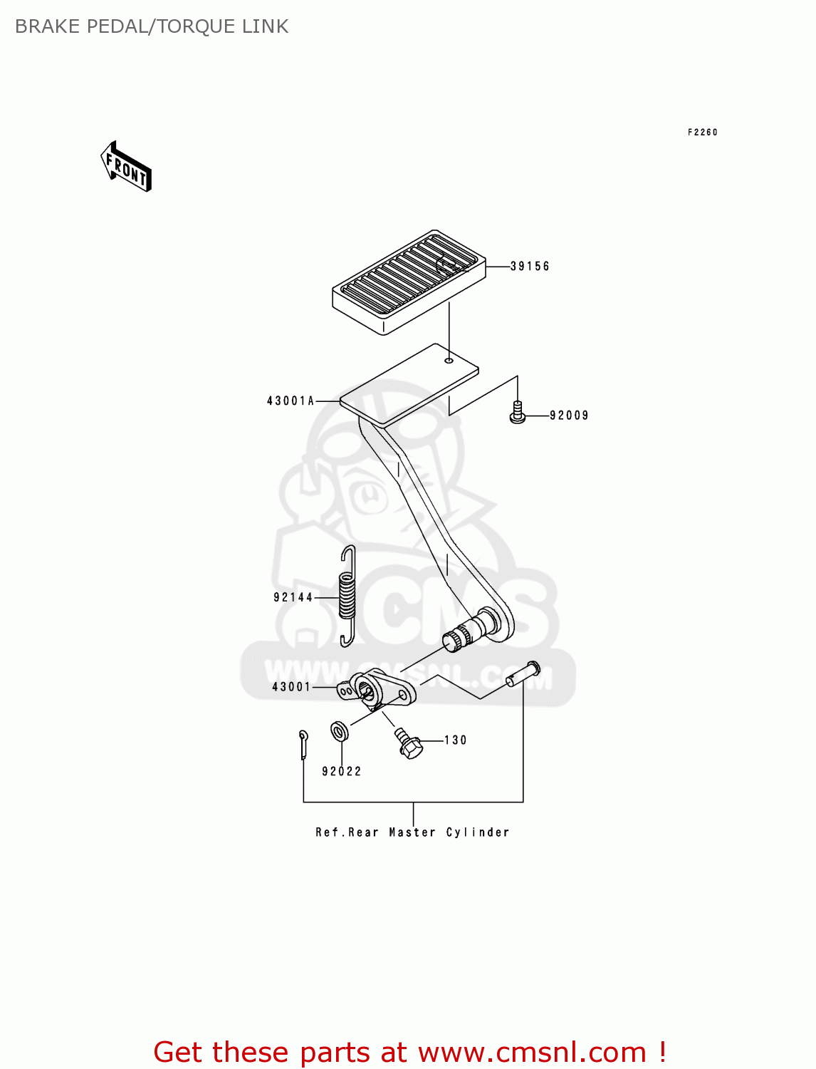 BRAKE PEDAL/TORQUE LINK VN1500L1 VULCAN 1500 NOMAD FI 2000 USA CALIFORNIA CANADA
