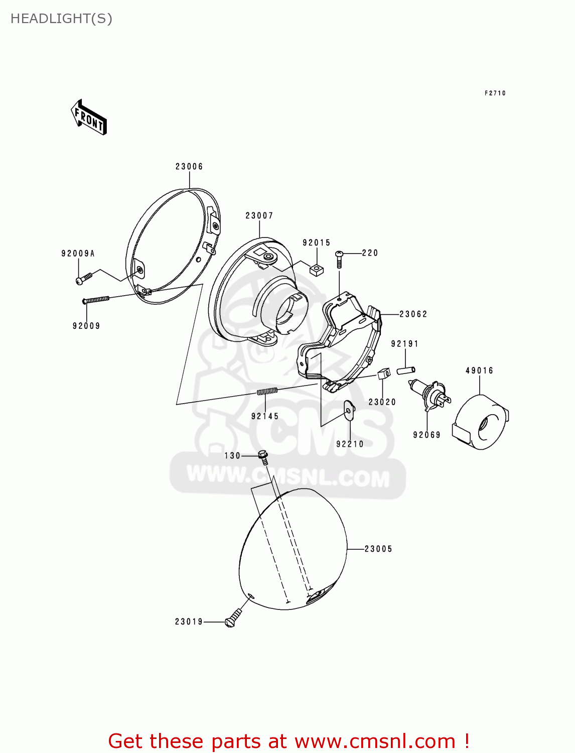 HEADLIGHT(S) VN1500L1 VULCAN 1500 NOMAD FI 2000 USA CALIFORNIA CANADA