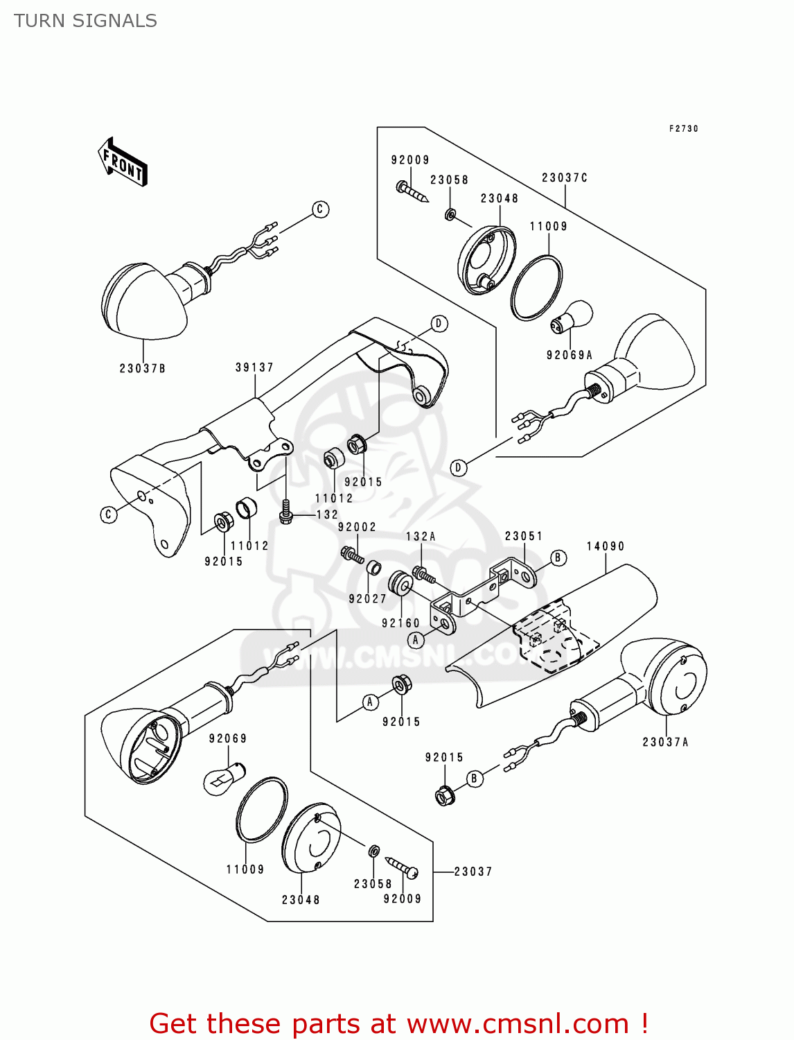 TURN SIGNALS VN1500L1 VULCAN 1500 NOMAD FI 2000 USA CALIFORNIA CANADA