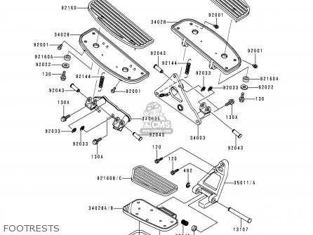 FOOTRESTS - VN1500L1 VULCAN 1500 NOMAD FI 2000 USA CALIFORNIA CANADA