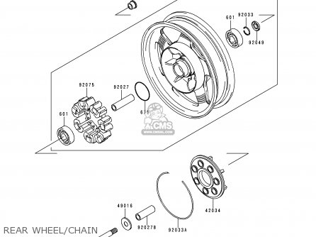 REAR WHEEL/CHAIN - VN1500L1 VULCAN 1500 NOMAD FI 2000 USA CALIFORNIA CANADA