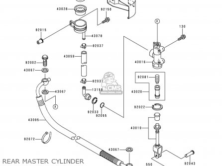 REAR MASTER CYLINDER - VN1500L1 VULCAN 1500 NOMAD FI 2000 USA CALIFORNIA CANADA