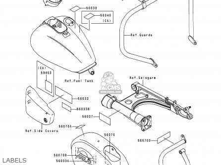 LABELS - VN1500L1 VULCAN 1500 NOMAD FI 2000 USA CALIFORNIA CANADA