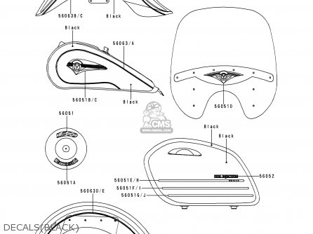 DECALS(BLACK) - VN1500L1 VULCAN 1500 NOMAD FI 2000 USA CALIFORNIA CANADA