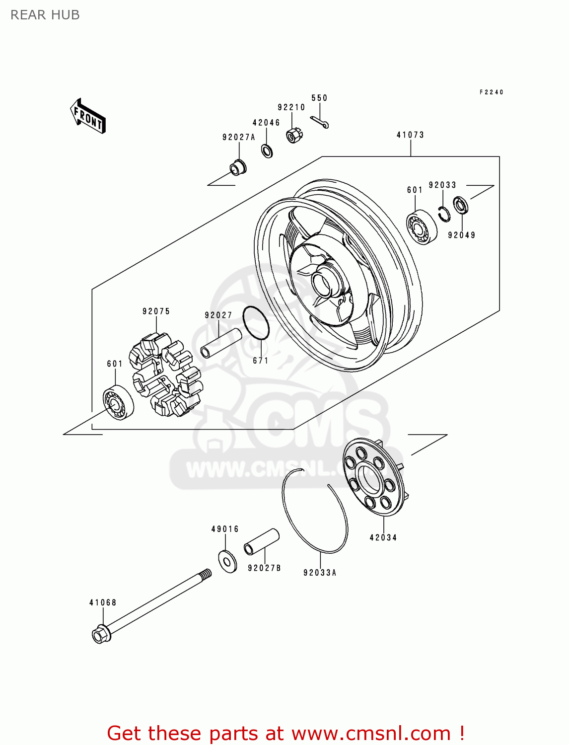 REAR HUB VN1500L1H VN1500 CLASSIC TOURER FI 2000 EUROPE UK