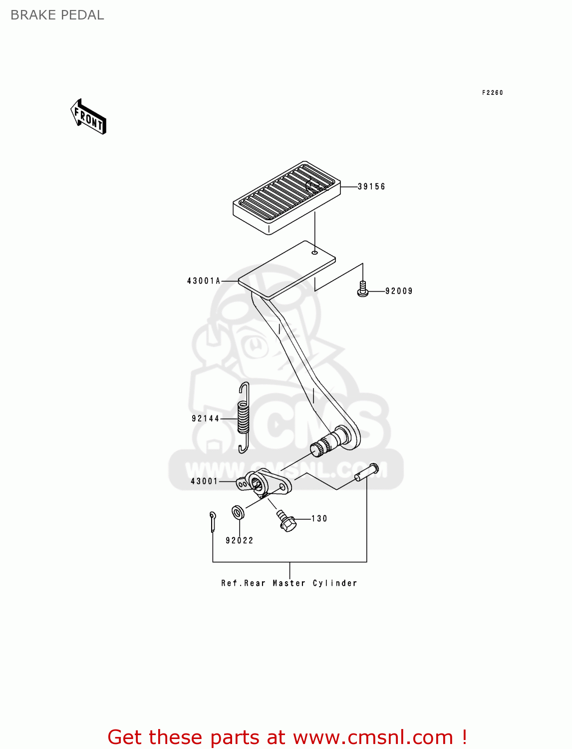BRAKE PEDAL VN1500L1H VN1500 CLASSIC TOURER FI 2000 EUROPE UK