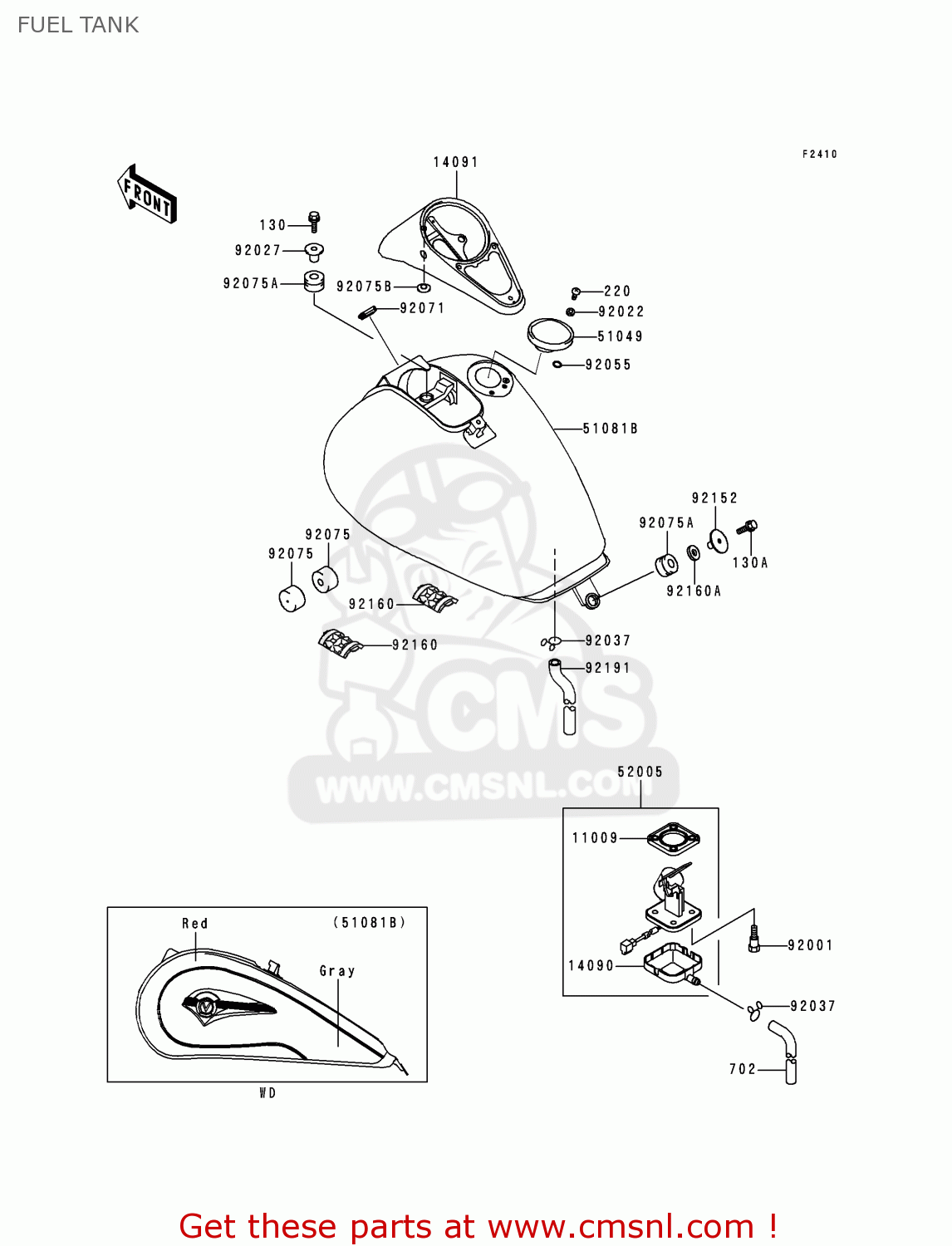 FUEL TANK VN1500L1H VN1500 CLASSIC TOURER FI 2000 EUROPE UK