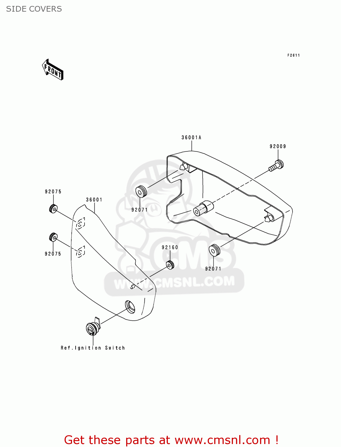 SIDE COVERS VN1500L1H VN1500 CLASSIC TOURER FI 2000 EUROPE UK