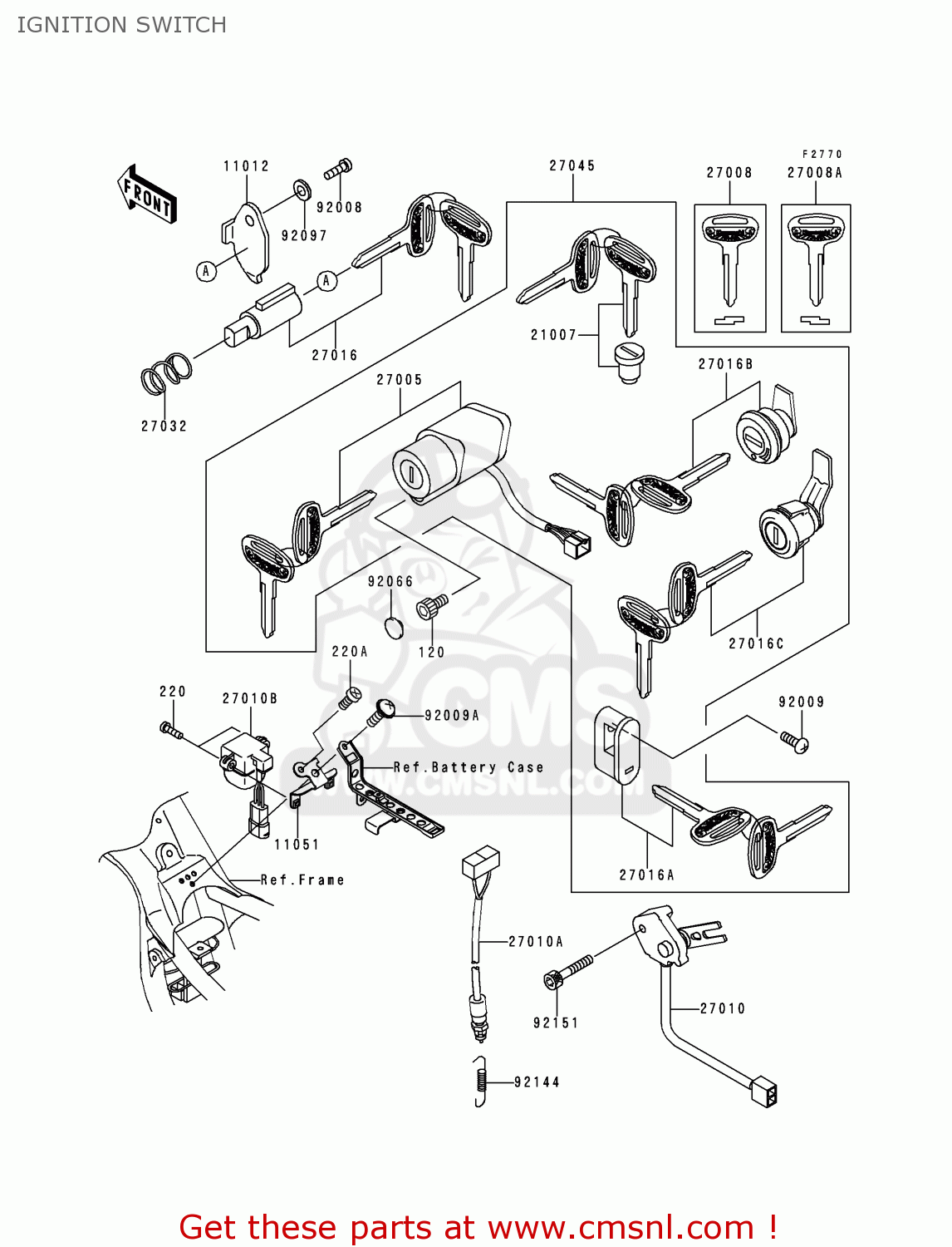 IGNITION SWITCH VN1500L1H VN1500 CLASSIC TOURER FI 2000 EUROPE UK