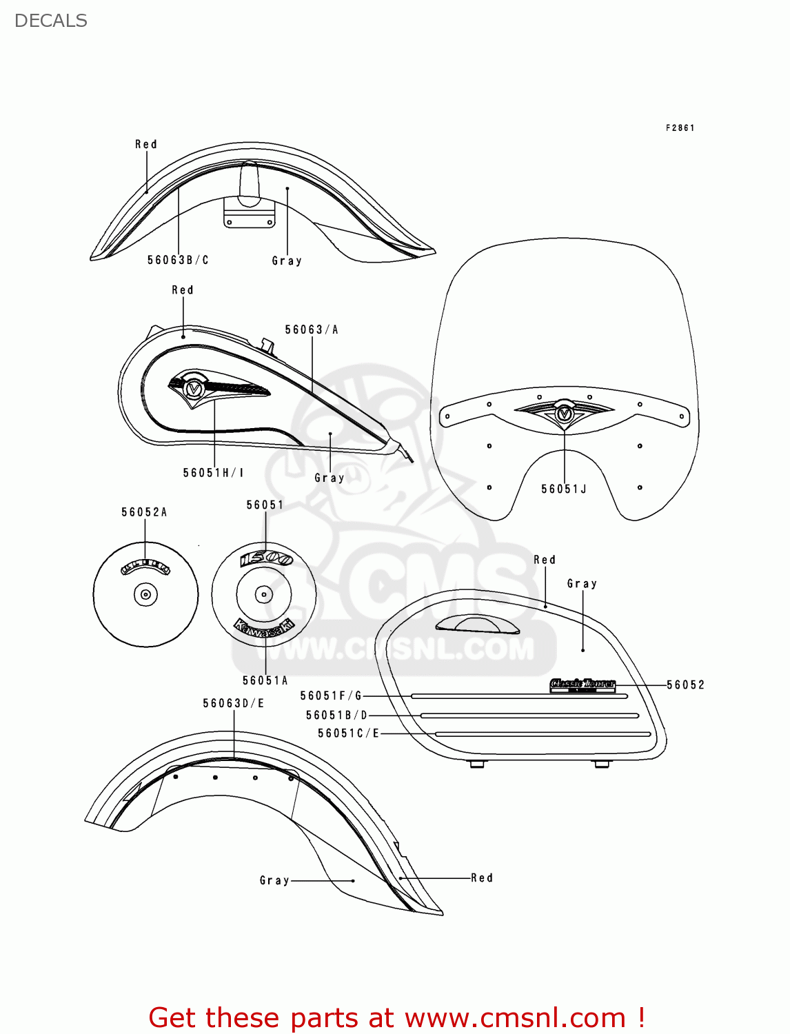 DECALS VN1500L1H VN1500 CLASSIC TOURER FI 2000 EUROPE UK