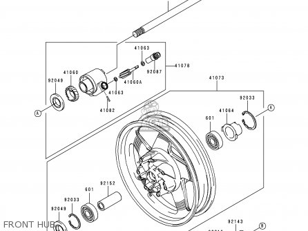 FRONT HUB - VN1500L1H VN1500 CLASSIC TOURER FI 2000 EUROPE UK