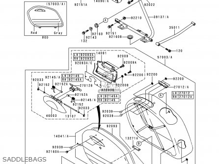 SADDLEBAGS - VN1500L1H VN1500 CLASSIC TOURER FI 2000 EUROPE UK