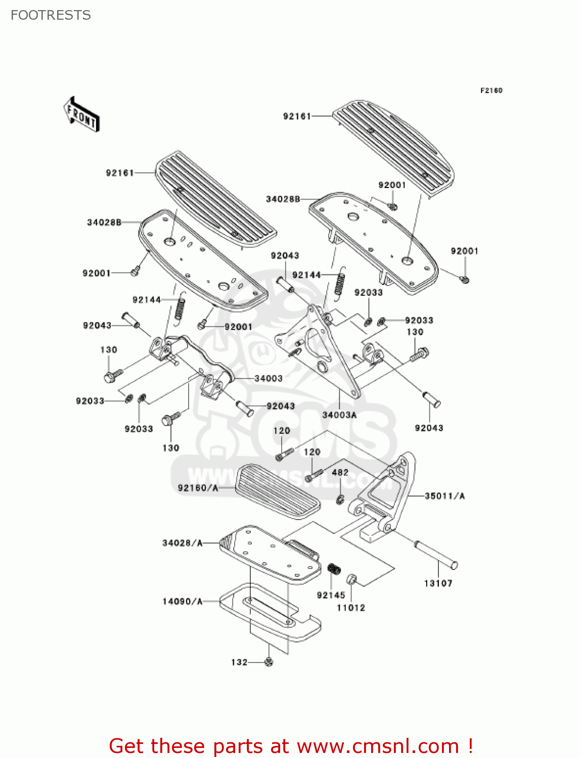 FOOTRESTS VN1500L2 VULCAN 1500 NOMAD FI 2001 USA CALIFORNIA CANADA