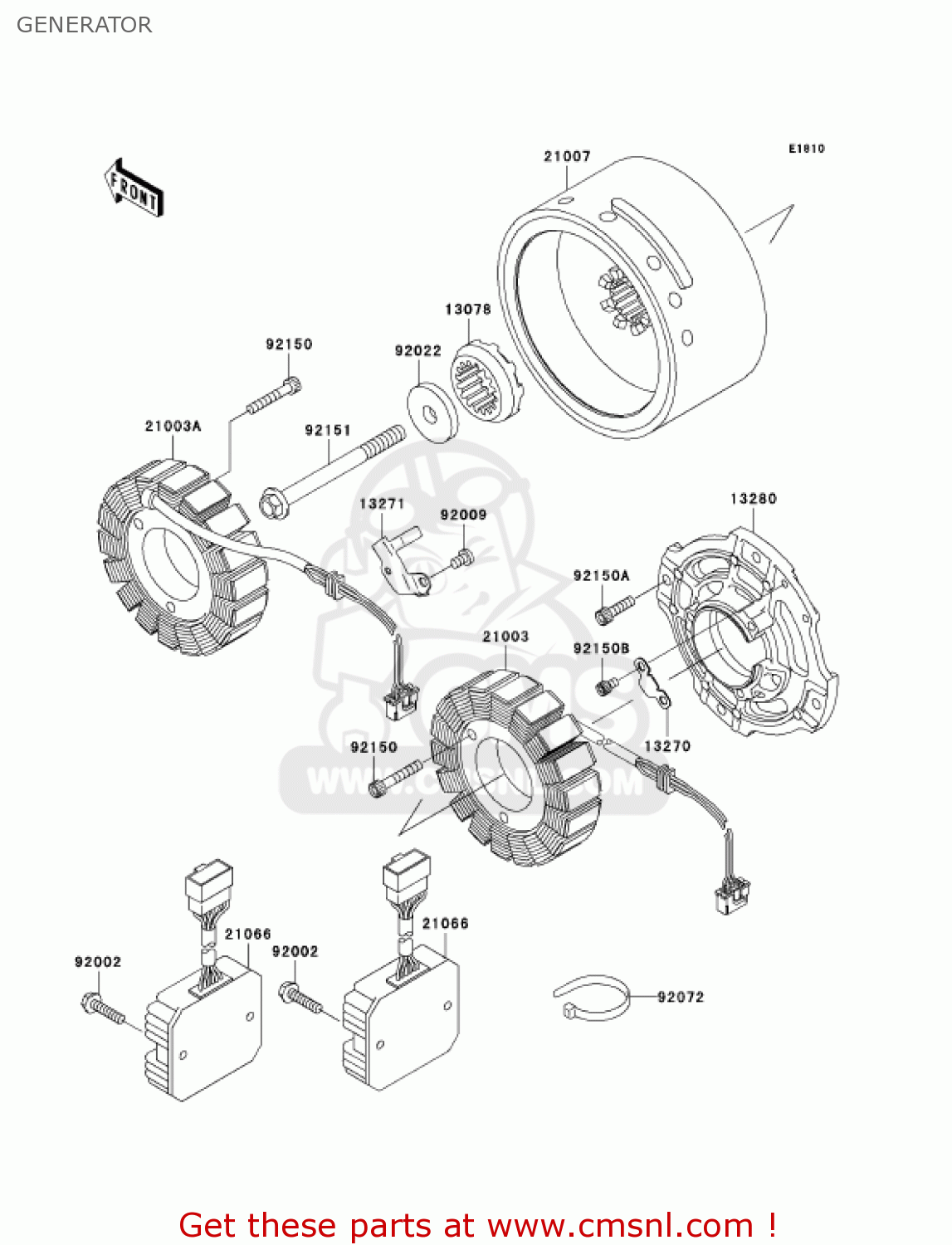 GENERATOR VN1500L2 VULCAN 1500 NOMAD FI 2001 USA CALIFORNIA CANADA