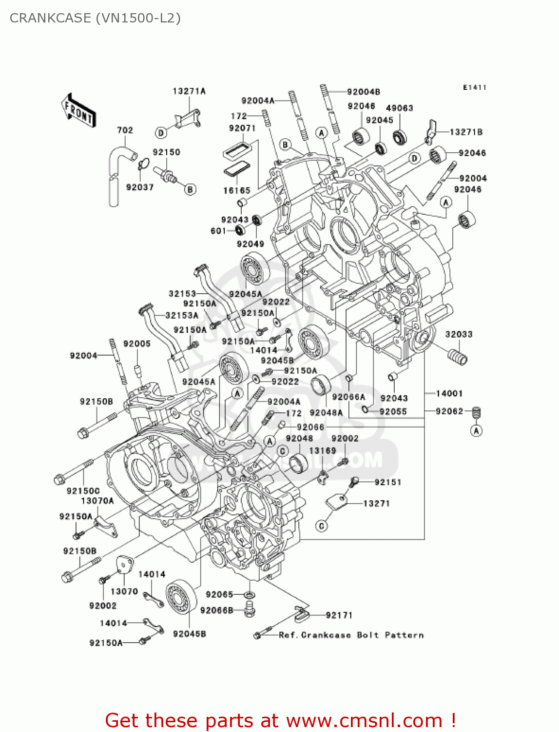 CRANKCASE (VN1500-L2) VN1500L2 VULCAN 1500 NOMAD FI 2001 USA CALIFORNIA CANADA
