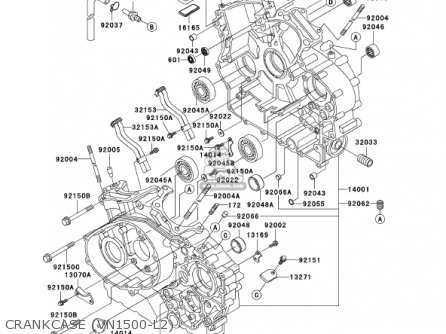 CRANKCASE (VN1500-L2) - VN1500L2 VULCAN 1500 NOMAD FI 2001 USA CALIFORNIA CANADA