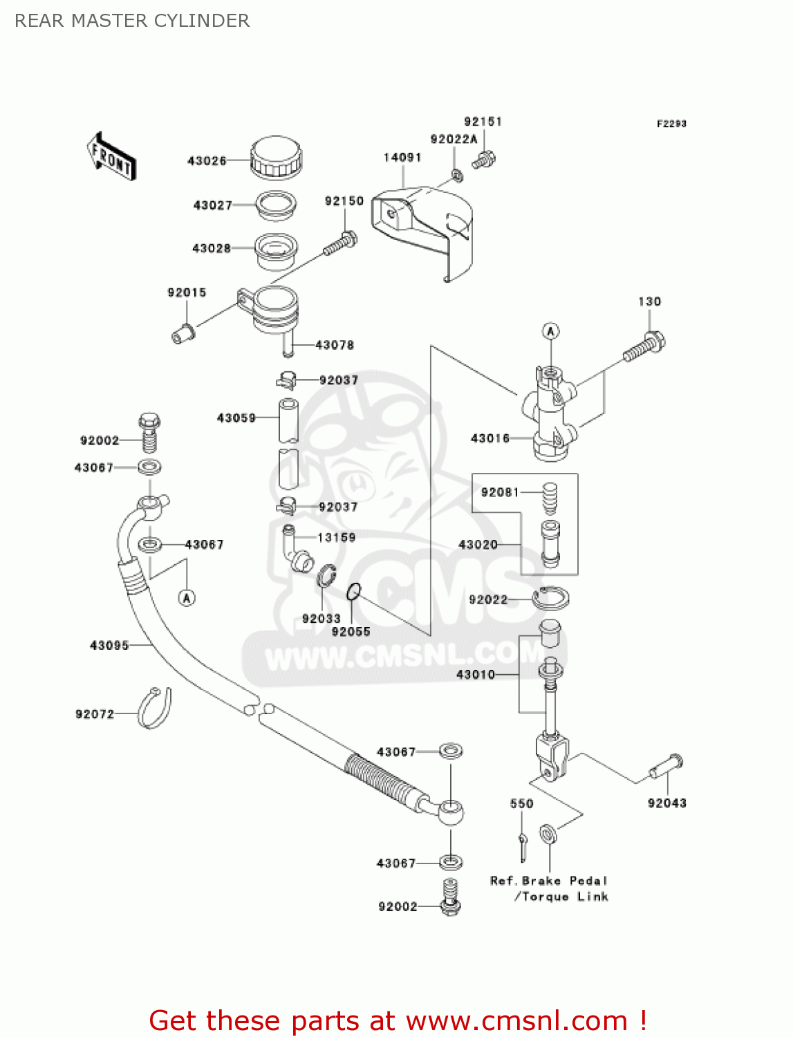 REAR MASTER CYLINDER VN1500L3 VULCAN 1500 NOMAD FI 2002 USA CALIFORNIA CANADA