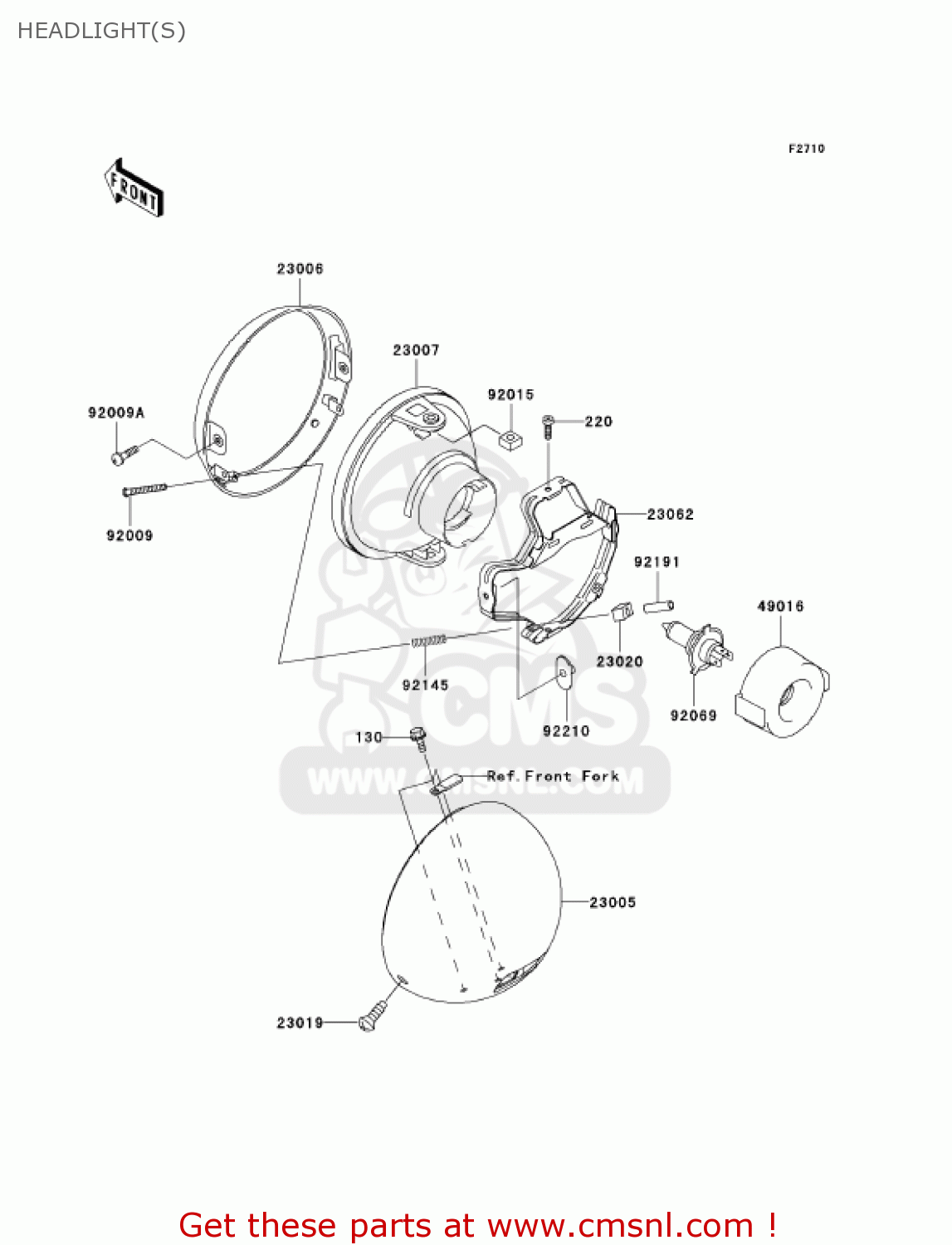 HEADLIGHT(S) VN1500L3 VULCAN 1500 NOMAD FI 2002 USA CALIFORNIA CANADA