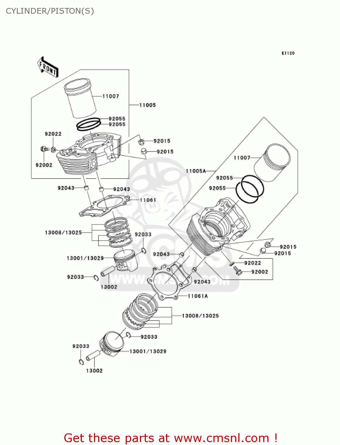 CYLINDER/PISTON(S) VN1500L3 VULCAN 1500 NOMAD FI 2002 USA CALIFORNIA CANADA