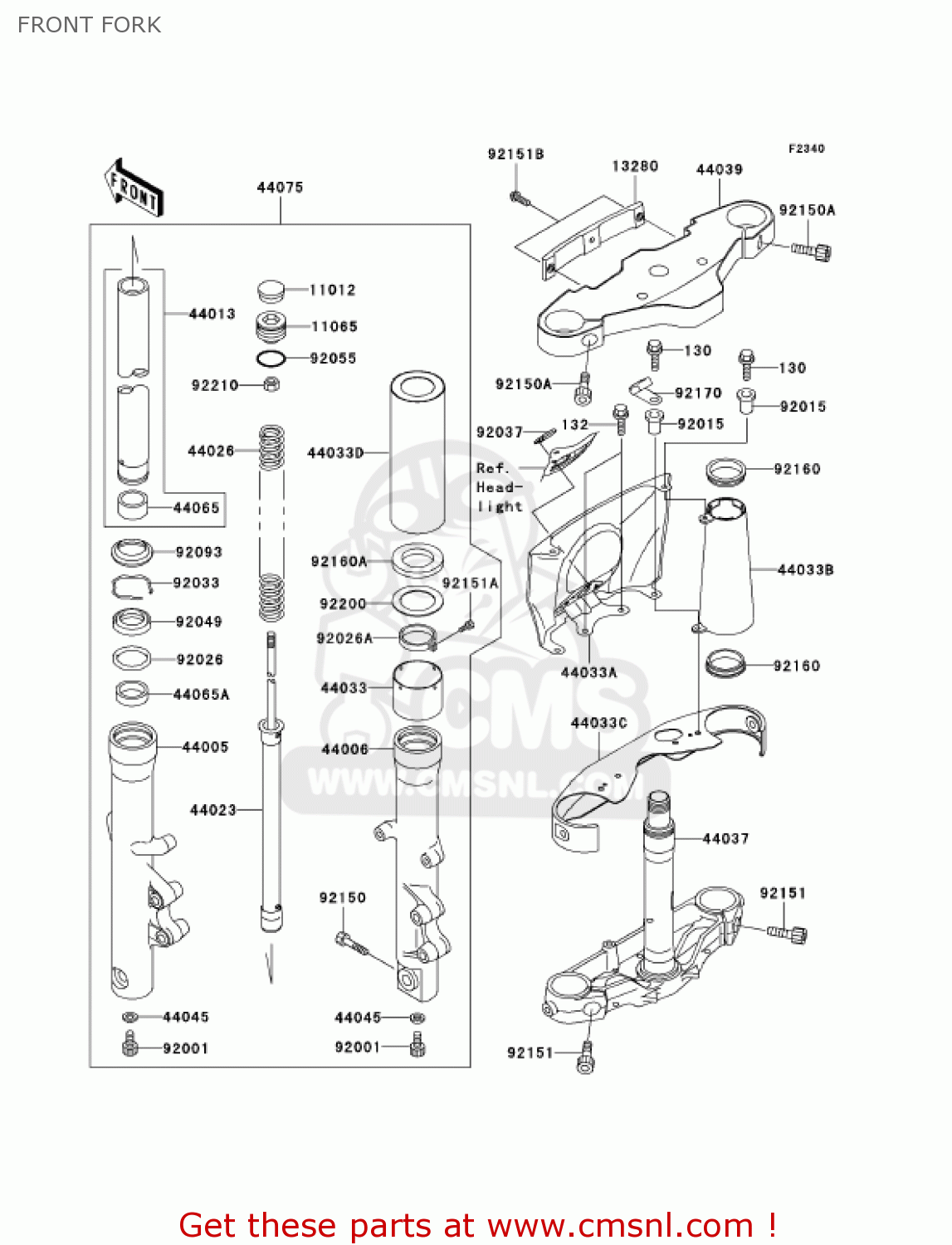 FRONT FORK VN1500L3 VULCAN 1500 NOMAD FI 2002 USA CALIFORNIA CANADA
