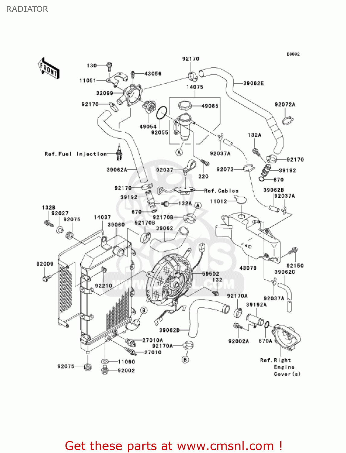 RADIATOR VN1500L3 VULCAN 1500 NOMAD FI 2002 USA CALIFORNIA CANADA
