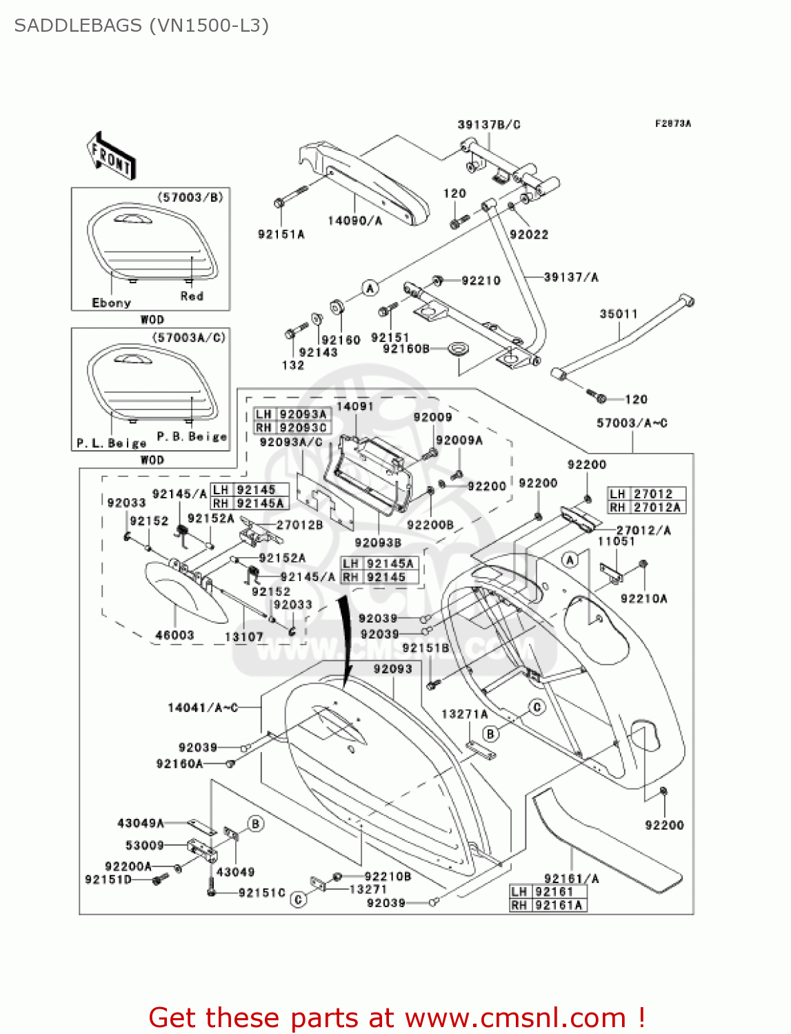SADDLEBAGS (VN1500-L3) VN1500L3 VULCAN 1500 NOMAD FI 2002 USA CALIFORNIA CANADA