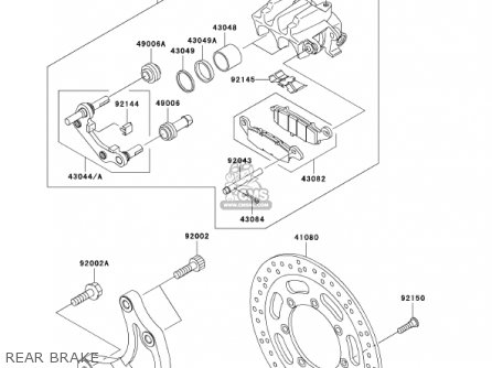 REAR BRAKE - VN1500L3 VULCAN 1500 NOMAD FI 2002 USA CALIFORNIA CANADA