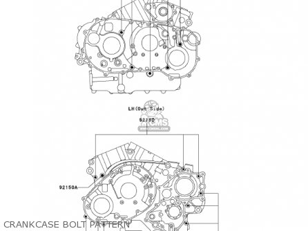 CRANKCASE BOLT PATTERN - VN1500L3 VULCAN 1500 NOMAD FI 2002 USA CALIFORNIA CANADA