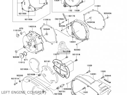 LEFT ENGINE COVER(S) - VN1500L3 VULCAN 1500 NOMAD FI 2002 USA CALIFORNIA CANADA