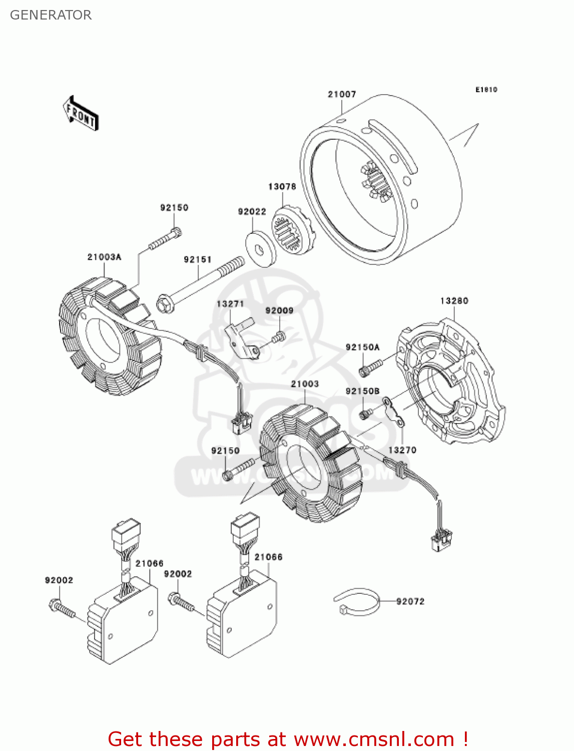 GENERATOR VN1500L4 VULCAN 1500 NOMAD FI 2003 USA CALIFORNIA CANADA