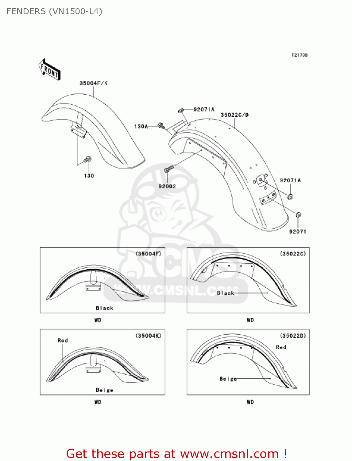 FENDERS (VN1500-L4) VN1500L4 VULCAN 1500 NOMAD FI 2003 USA CALIFORNIA CANADA
