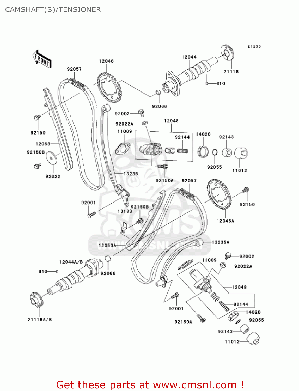 CAMSHAFT(S)/TENSIONER VN1500L4 VULCAN 1500 NOMAD FI 2003 USA CALIFORNIA CANADA