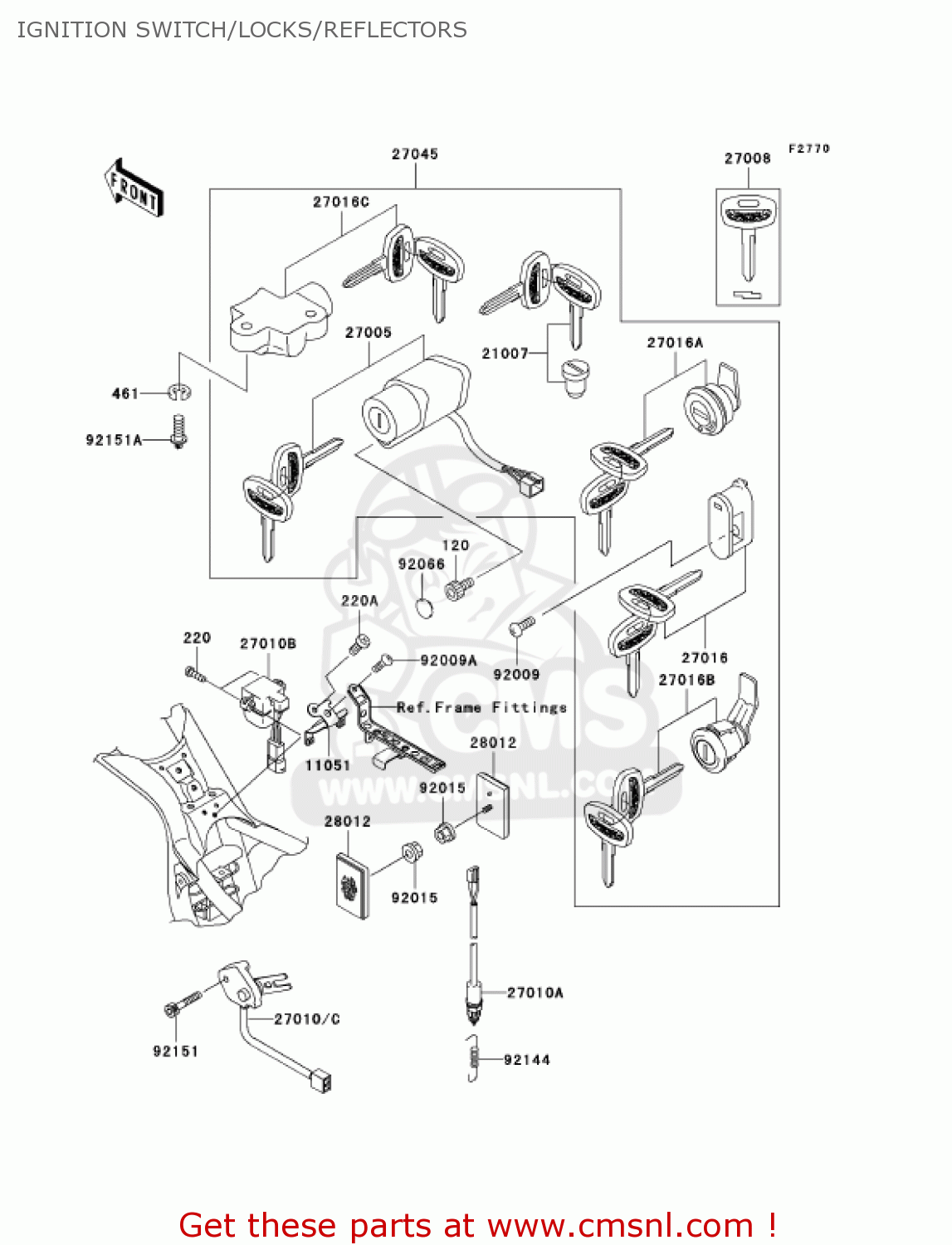 IGNITION SWITCH/LOCKS/REFLECTORS VN1500L4 VULCAN 1500 NOMAD FI 2003 USA CALIFORNIA CANADA